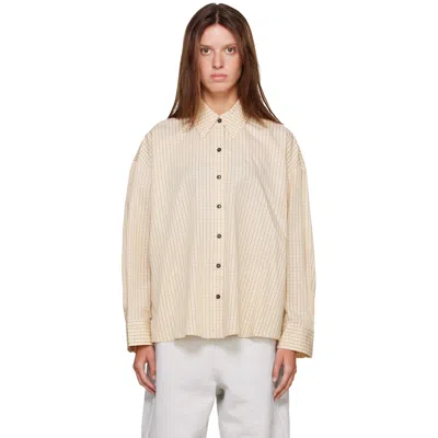 Cordera Yellow Checked Oversized Shirt In Yellow/brown