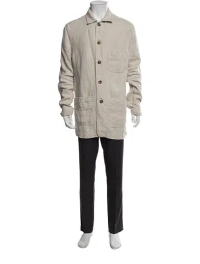 Pre-owned Cordings Linen Utility Jacket In Neutral