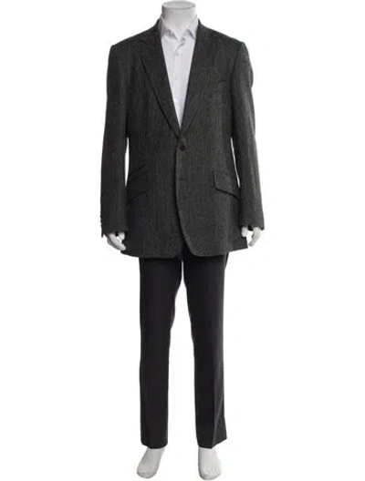 Pre-owned Cordings Wool Patterned Coat In Gray