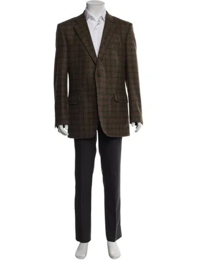 Pre-owned Cordings Wool Plaid Print Coat In Multi