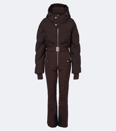Cordova Ajax Belted Quilted Ski Suit In Brown