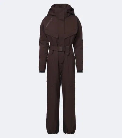 Cordova Apex Hooded Ski Suit In Brown
