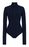 Cordova Butte Merino Wool Compression Bodysuit In Blue