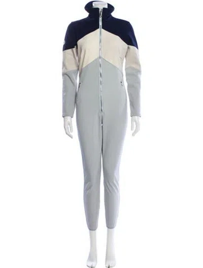 Pre-owned Cordova Colorblock Pattern Jumpsuit In Blue