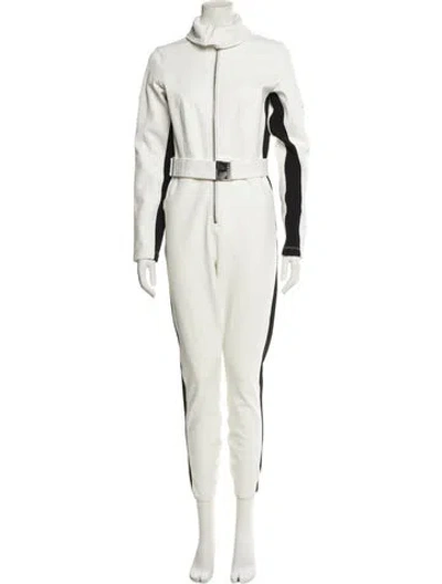Pre-owned Cordova Colorblock Pattern Mock Neck Jumpsuit In Neutral