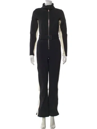 Pre-owned Cordova Colorblock Pattern Mock Neck Ski Suit In Black