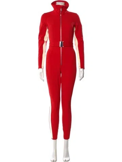 Pre-owned Cordova Colorblock Pattern Mock Neck Ski Suit In Red