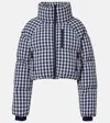 Cordova Womens Indigo Gingham Cortina Vichy Shell Puffer Jacket In Blue