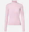 Cordova Womens Peony Kitz Frilled-neck Merino Wool-blend Jumper In Pink