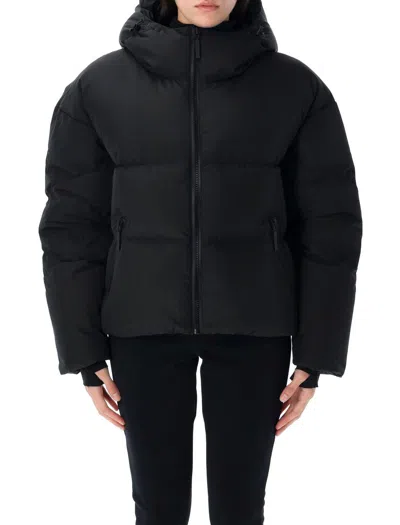 Cordova Black Hooded Down Ski Jacket In Onyx_black