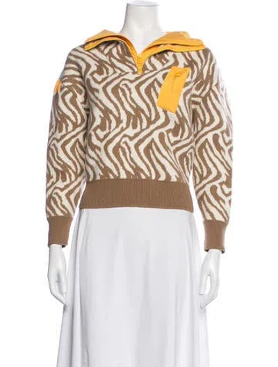 Pre-owned Cordova Merino Wool Animal Print Jacket In Brown