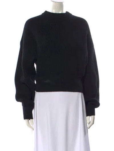 Pre-owned Cordova Merino Wool Mock Neck Sweater In Black