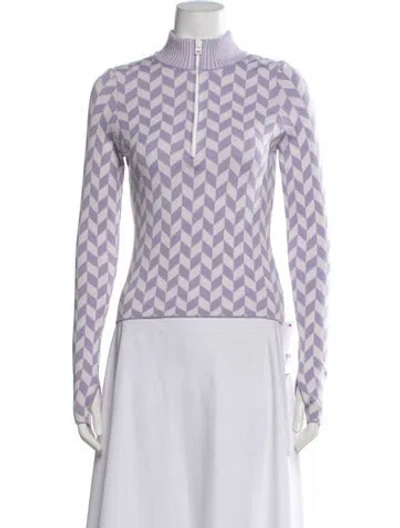 Pre-owned Cordova Merino Wool Patterned Sweater In Purple