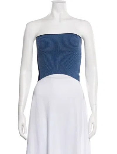 Pre-owned Cordova Merino Wool Strapless Crop Top In White