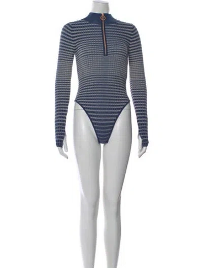 Pre-owned Cordova Merino Wool Striped Sweater In Blue