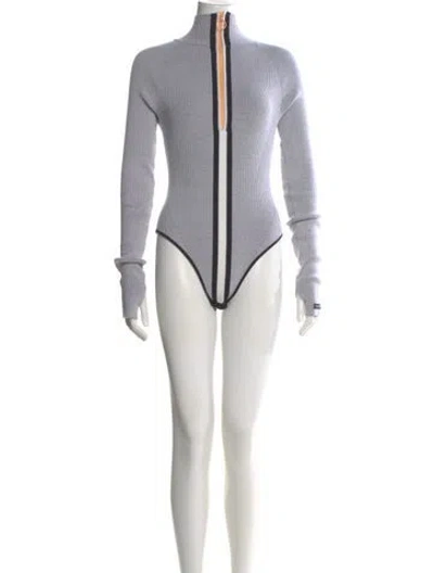 Pre-owned Cordova Merino Wool Striped Sweater In Gray