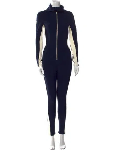 Pre-owned Cordova Mock Neck Jumpsuit In Blue