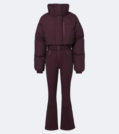 Cordova Myoko Belted Down Ski Suit In Burgundy
