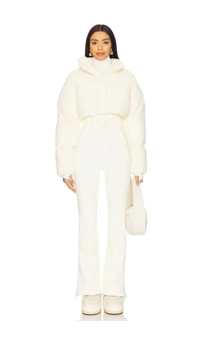 Cordova Myoko Belted Quilted Padded Ski Suit In Off-white