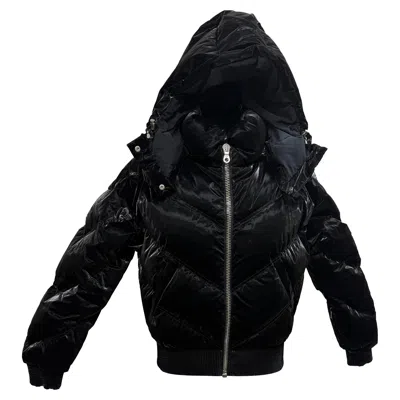 Cordova Niseko Quilted Hooded Down Ski Jacket In Black Polyurethane