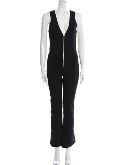 Pre-owned Cordova Plunge Neckline Jumpsuit In Black