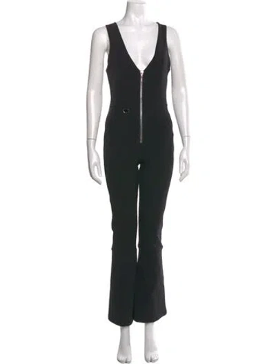 Pre-owned Cordova Plunge Neckline Jumpsuit In Black