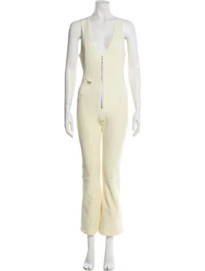 Pre-owned Cordova Plunge Neckline Jumpsuit In Neutral