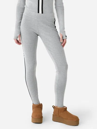 Cordova Soelden Striped Ribbed Stretch-merino Wool Leggings In Grey Melange