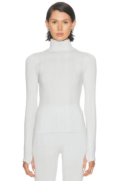 Cordova Sol Ribbed Stretch-jersey Turtleneck Top In Gray