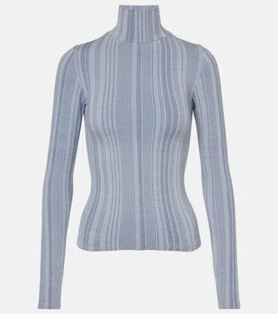 Cordova Sol Ribbed-knit Turtleneck Top In Blue