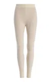 Cordova Soleil Cable-knit Merino Wool Leggings In White