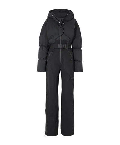 Cordova Sommet Hooded Belted Padded Ski Suit In Black