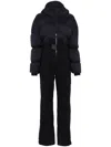 Cordova Sommet Hooded Belted Padded Ski Suit In Black