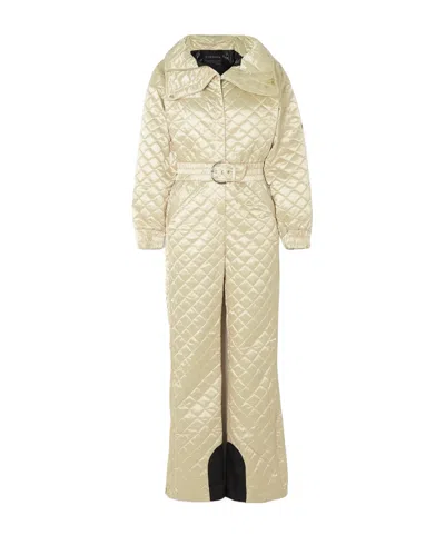 Cordova The Courmayeur Belted Quilted Ski Suit In Silver