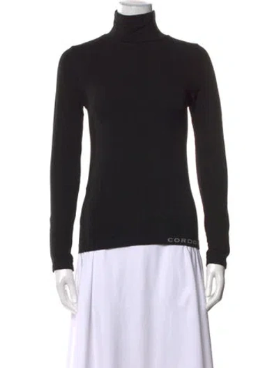 Pre-owned Cordova Turtleneck Long Sleeve Top W/ Tags In Black