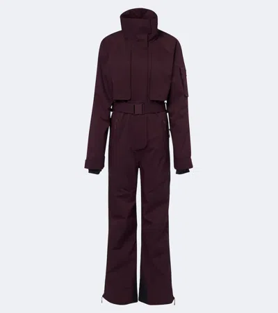 Cordova Volta Belted Ski Suit In Burgundy
