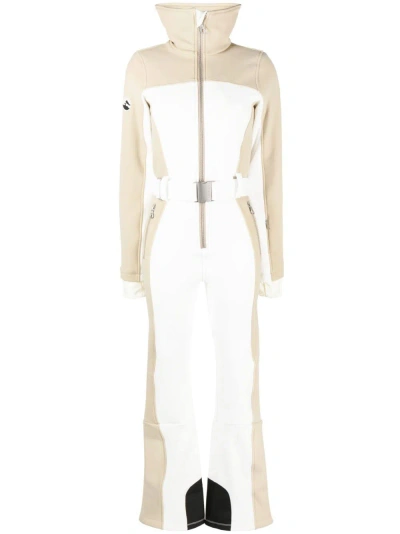 Cordova White Badia Padded Belted Ski Suit In Weiss