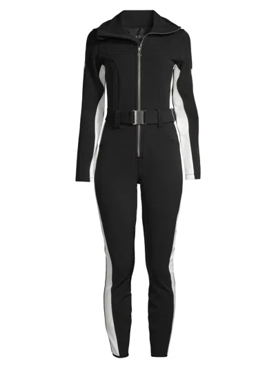 Cordova Women's  Belted Stripe Stretch Ski Suit In Black