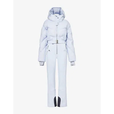 Cordova Womens Ajax Hooded Straight-leg Shell-down Ski Suit Haze In Blue