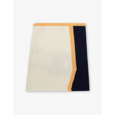 Cordova Womens  Geilo Buff Ribbed Merino Wool Neck Scarf In Indigo