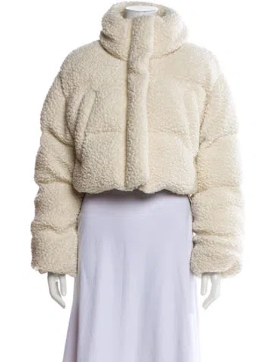 Pre-owned Cordova Wool Faux Fur Jacket In Neutral
