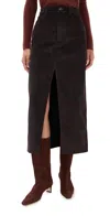 Co Tton Rduroy Maxi Pencil Skirt In Brown