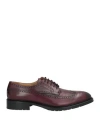 Cordwainer Man Lace-up Shoes Burgundy Size 12 Leather