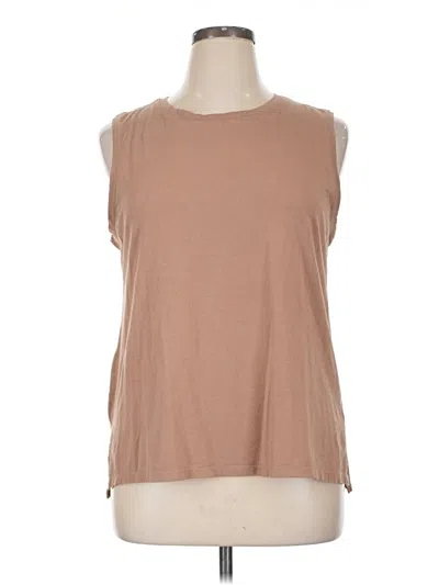 Pre-owned Core 10 Sleeveless Top Tan Boatneck Tops In Brown