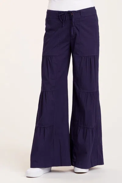 Core By Wearables Terraced Wide Leg Pant In Blue