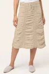 Core By Xcvi Double Shirred Panel Skirt In Beige