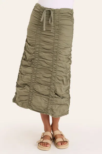 Core By Xcvi Double Shirred Panel Skirt In Green