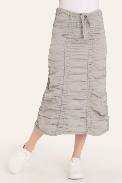 Core By Xcvi Double Shirred Panel Skirt In Grey