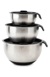Core Home 6-piece Non-skid Stainless Steel Mixing Bowls & Lids Set In Silver