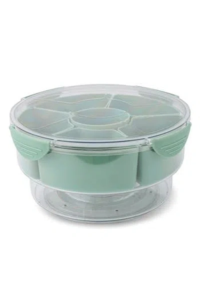 Core Home 6-section Snack Lazy Susan With Ice Compartment In Green